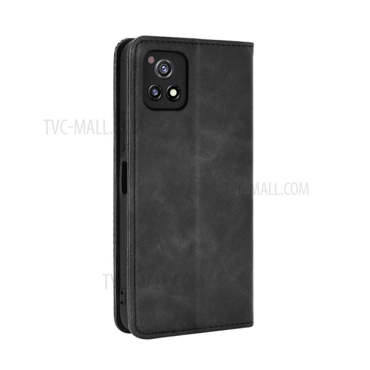Magnetic Vintage Style Wallet Stand Phone Case Cover for vivo Y52s / vivo iQOO U3 - Black-4