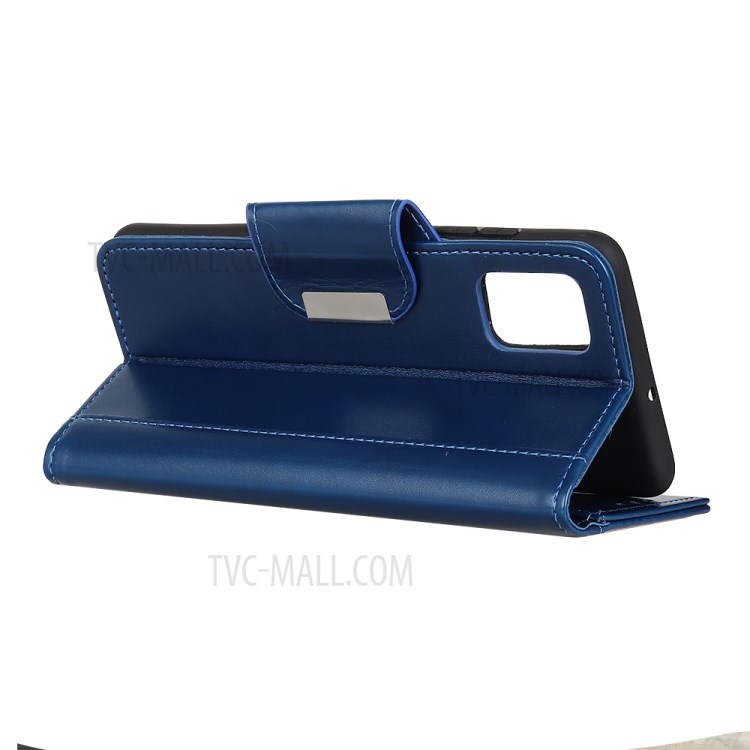 PU Leather Phone Protective Case Wallet Stand Design for Oppo Reno5 Pro 5G - Blue-6