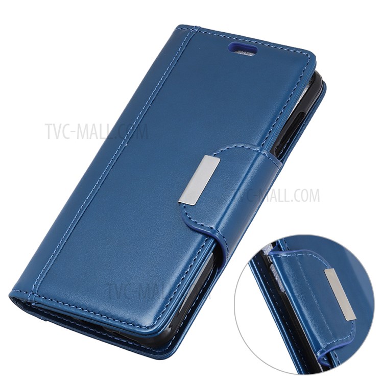 PU Leather Phone Protective Case Wallet Stand Design for Oppo Reno5 Pro 5G - Blue-9