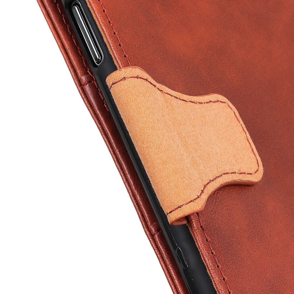 Crazy Horse Split Leather Wallet Stand Protector Cover for Oppo Reno5 Pro 5G - Brown-7