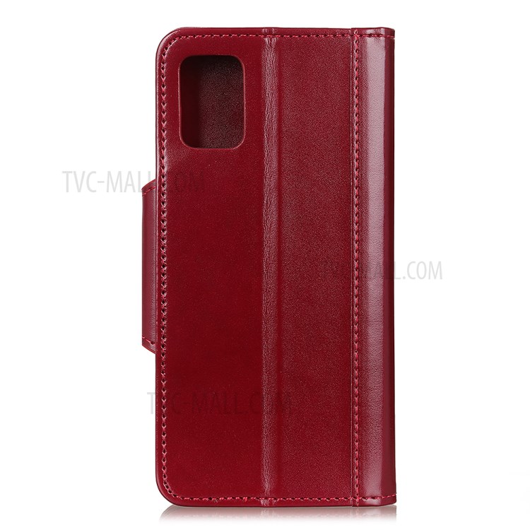 PU Leather Wallet Stand Phone Protective Case for Oppo Reno5 5G - Red-10