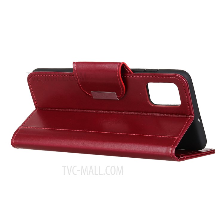 PU Leather Wallet Stand Phone Protective Case for Oppo Reno5 5G - Red-11