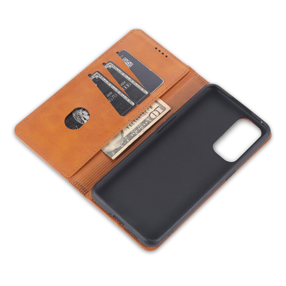 AZNS for Oppo Reno5 Pro 5G Auto-absorbed Leather Cover Stand Case - Brown-10