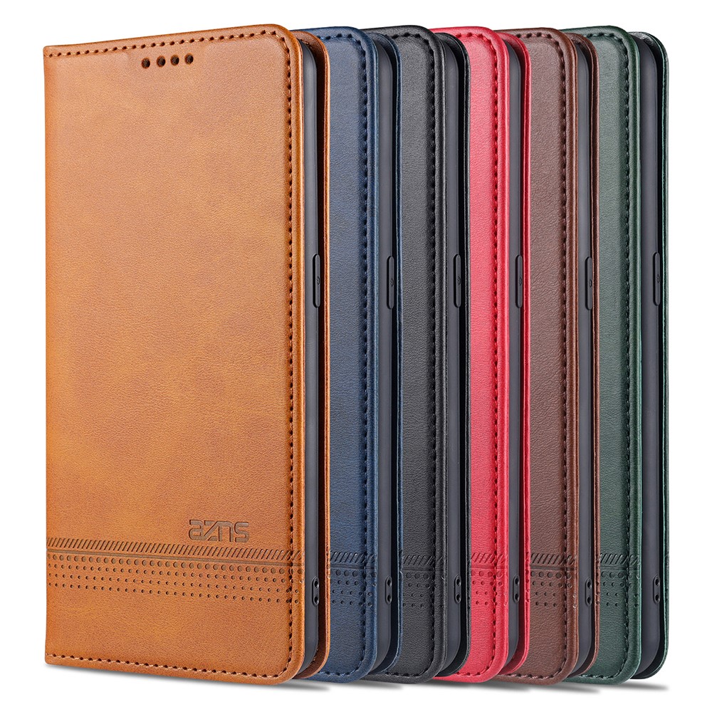 AZNS for Oppo Reno5 Pro 5G Auto-absorbed Leather Cover Stand Case - Brown-12