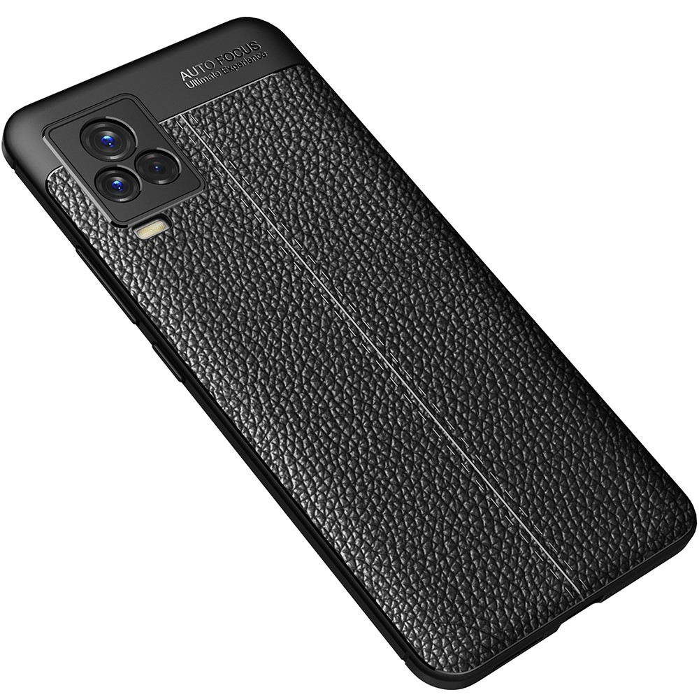Litchi Texture Scratch Resistant TPU Protective Phone Cover for vivo iQOO 7 - Black-2