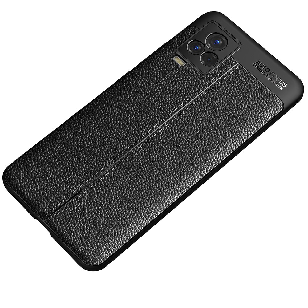 Litchi Texture Scratch Resistant TPU Protective Phone Cover for vivo iQOO 7 - Black-3