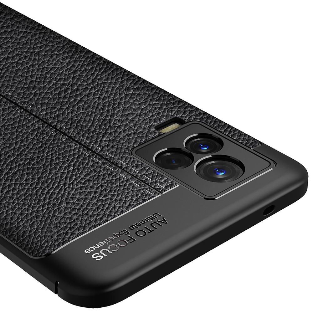 Litchi Texture Scratch Resistant TPU Protective Phone Cover for vivo iQOO 7 - Black-6