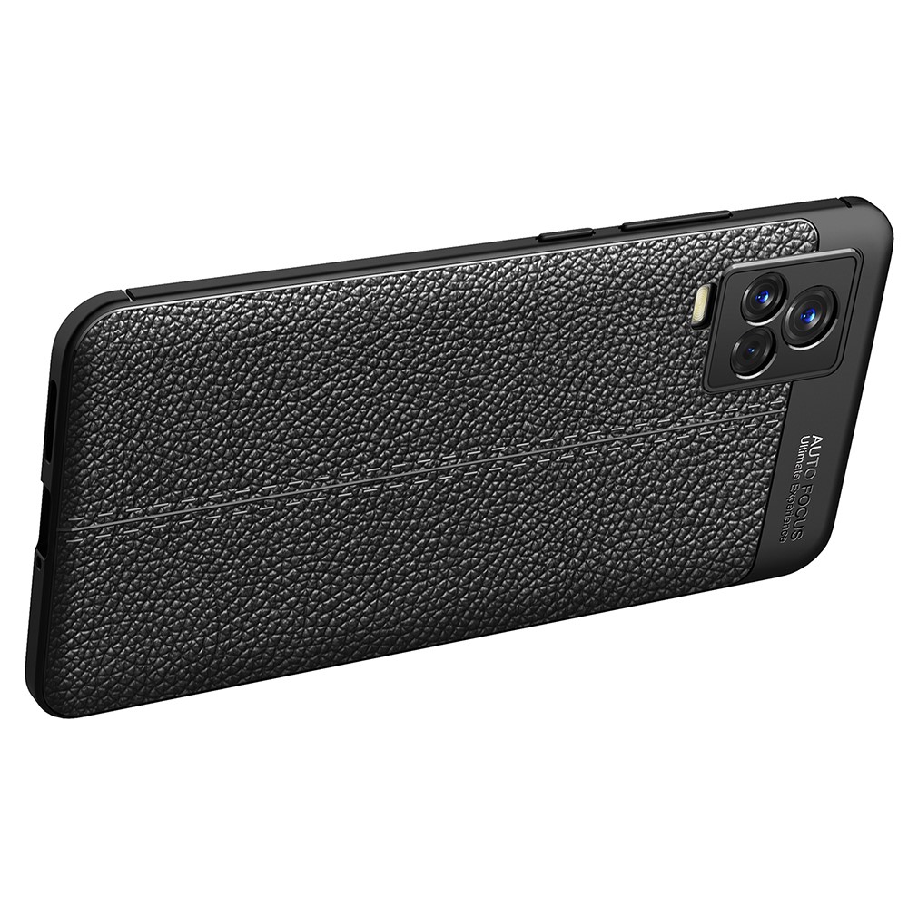 Litchi Texture Scratch Resistant TPU Protective Phone Cover for vivo iQOO 7 - Black-9
