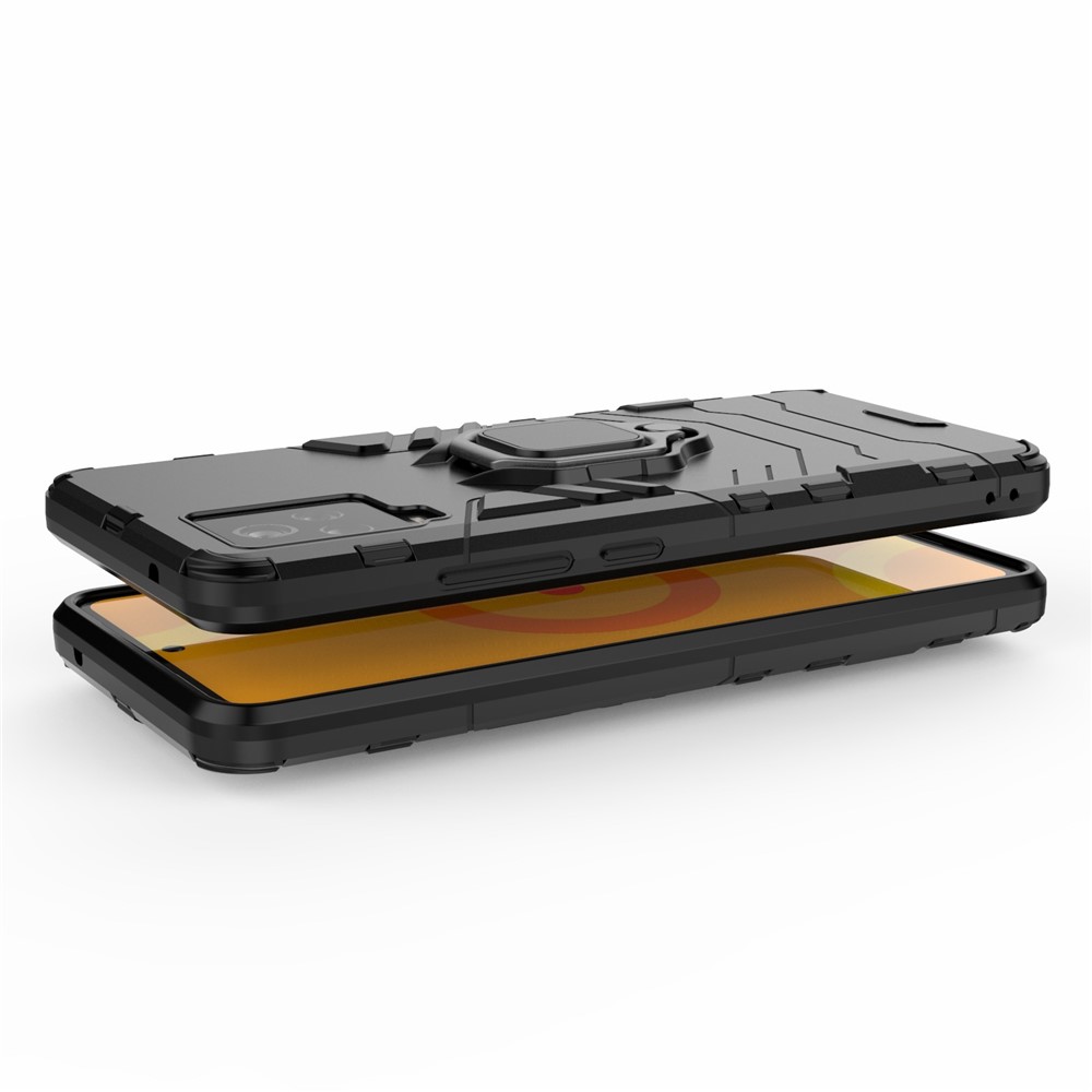 For vivo iQOO 7 Case Ring-Shape Kickstand PC + TPU Combo Cover - Black-5