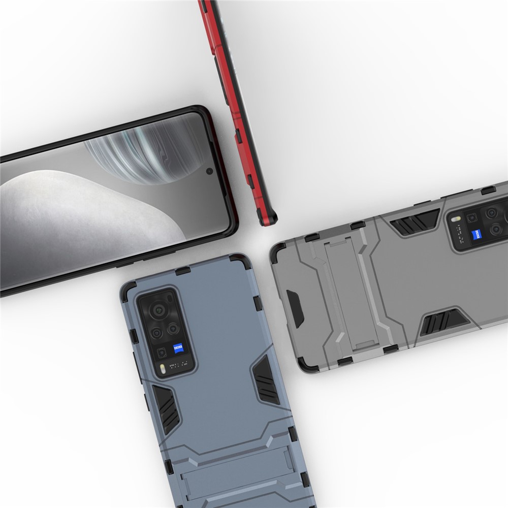 2 En 1 Dual Calque Plastique + TPU Coque De Téléphone Hybride Hybride Avec Kickstand Pour VIVO X60 PRO 5G - Noir-10