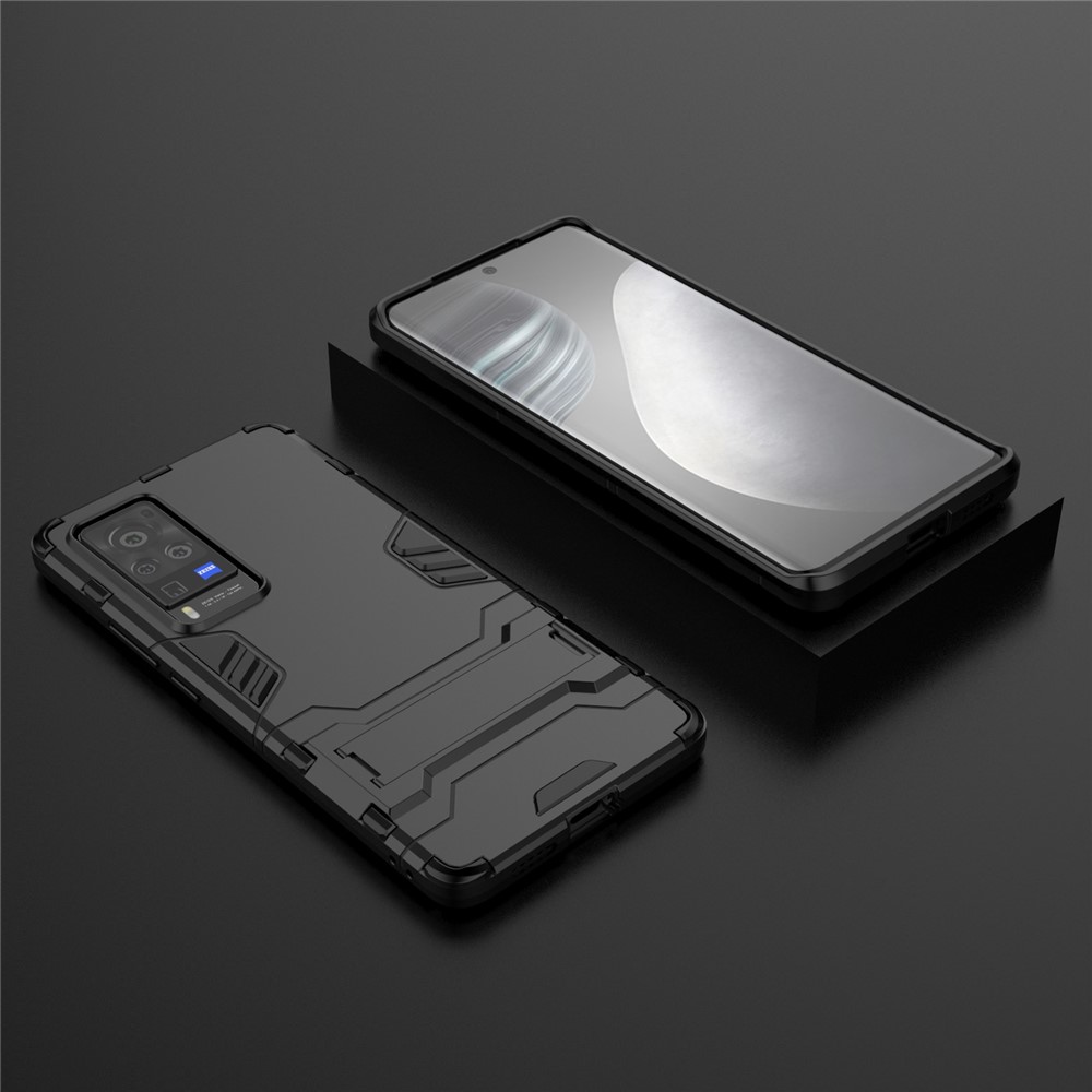 2 En 1 Dual Calque Plastique + TPU Coque De Téléphone Hybride Hybride Avec Kickstand Pour VIVO X60 PRO 5G - Noir-9