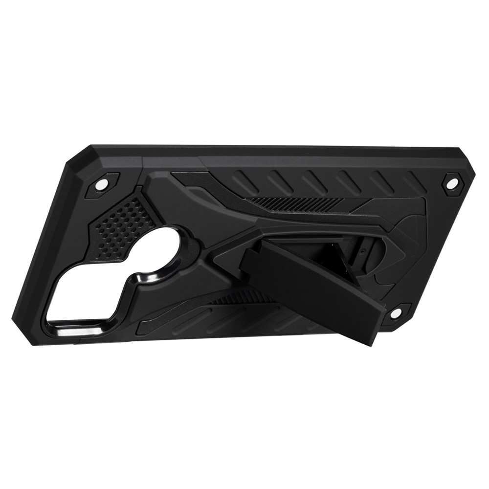 Phantom Knight Style TPU PC Protector Shell for Oppo A15 Kickstand Cover - Black-4