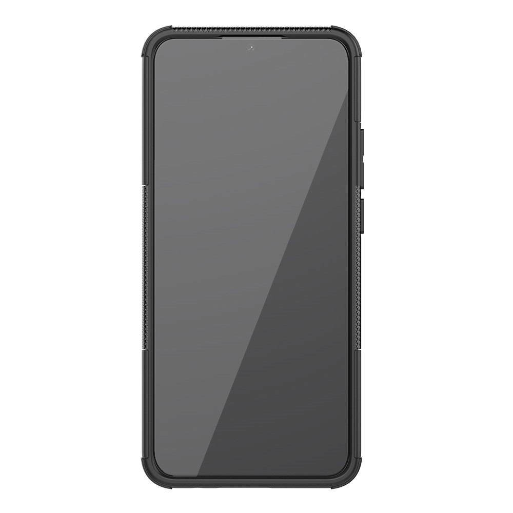Kickstand Design Cool Tyre Surface PC + TPU Hybrid Shell Case for OPPO A15 - Black-4