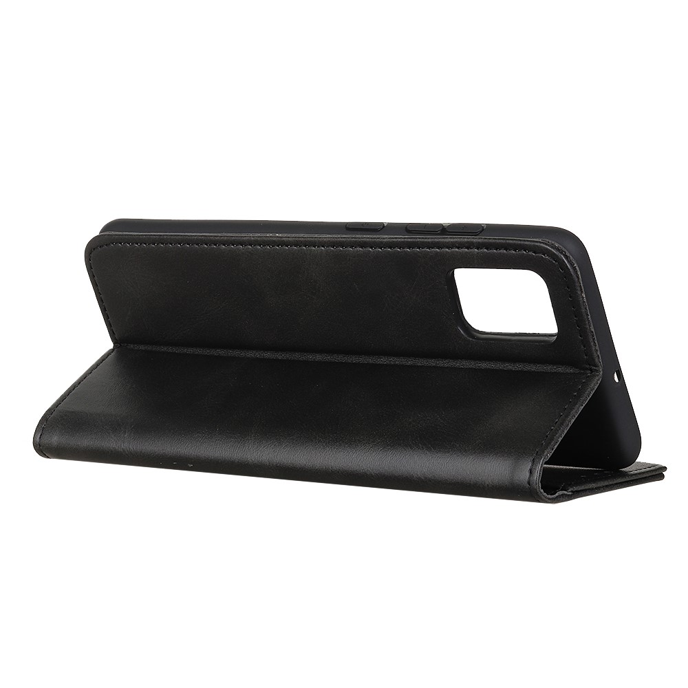 Wallet Design Auto-absorbed Split Leather Phone Cover for Oppo A93 5G Stand Shell - Black-4