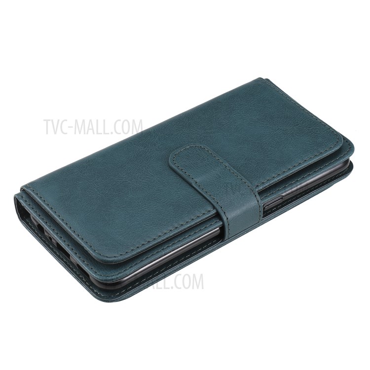 Quality Leather Wallet Design Cover Shell with Multi-function 10 Card Slots for Oppo Reno4 4G (Indian Version) - Green-10