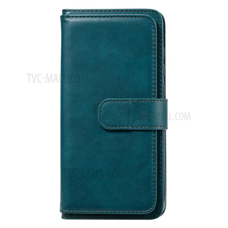 Quality Leather Wallet Design Cover Shell with Multi-function 10 Card Slots for Oppo Reno4 4G (Indian Version) - Green-2