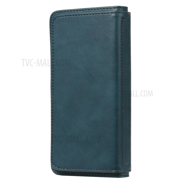 Quality Leather Wallet Design Cover Shell with Multi-function 10 Card Slots for Oppo Reno4 4G (Indian Version) - Green-4