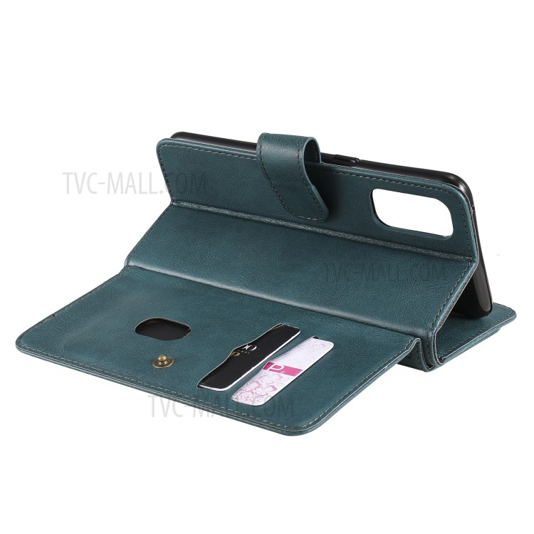 Quality Leather Wallet Design Cover Shell with Multi-function 10 Card Slots for Oppo Reno4 4G (Indian Version) - Green-8