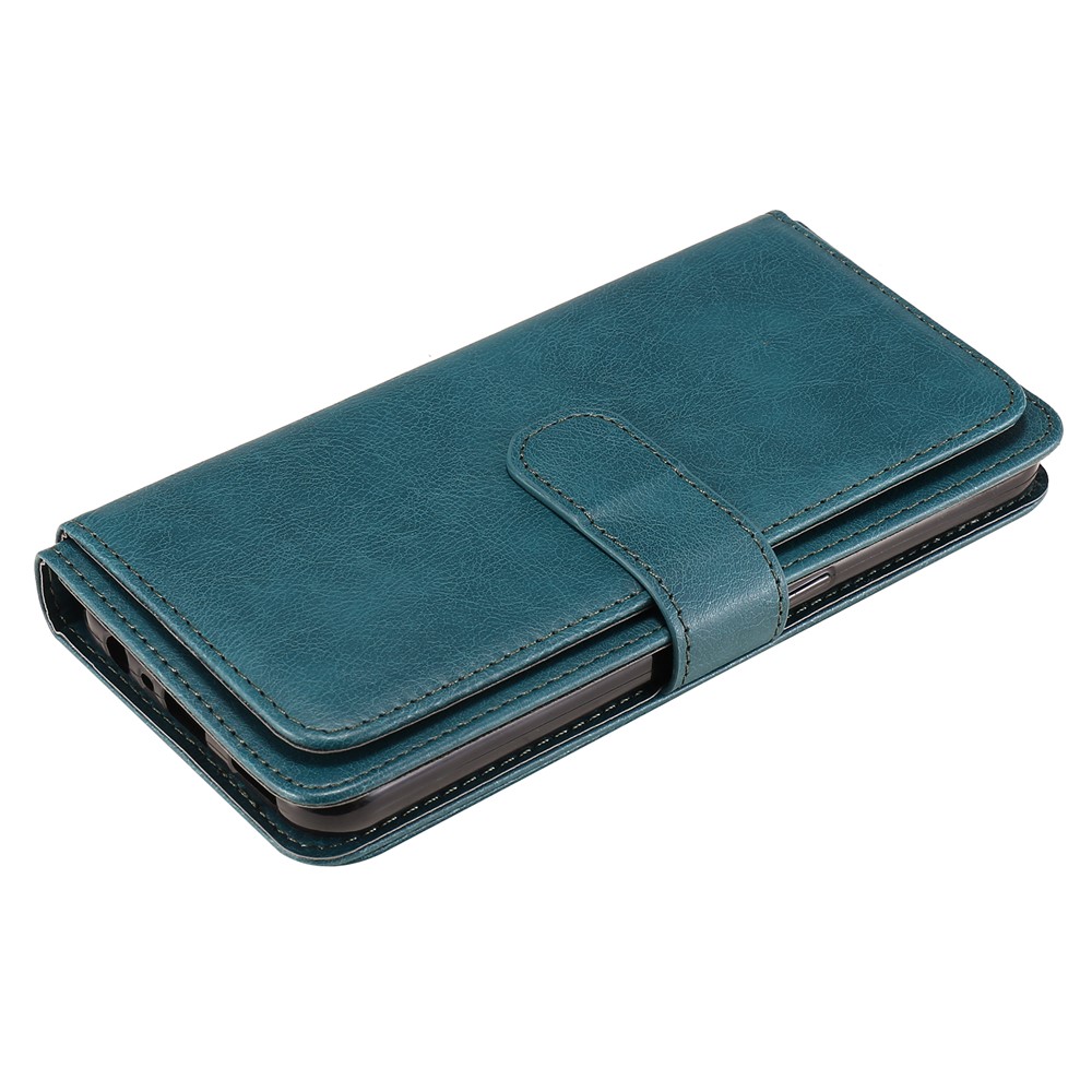 Quality Leather Wallet Design Cover Shell with Multi-function 10 Card Slots for Oppo F17 (4G) / Oppo A73 (4G) - Green-11