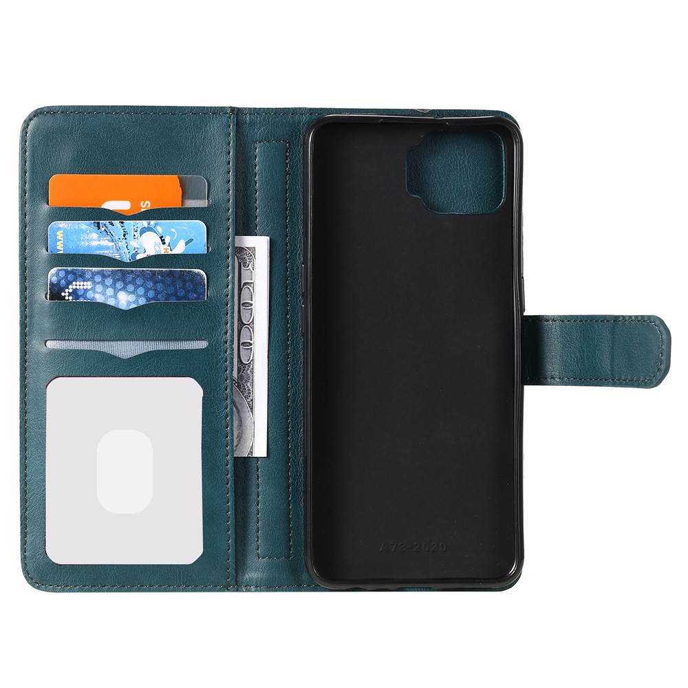 Quality Leather Wallet Design Cover Shell with Multi-function 10 Card Slots for Oppo F17 (4G) / Oppo A73 (4G) - Green-7