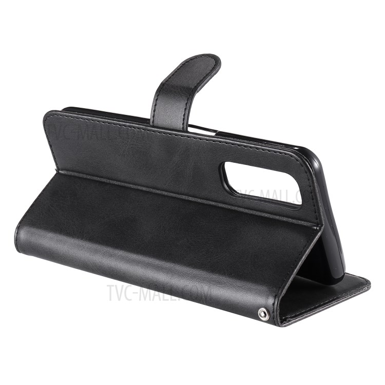 Zipper Pocket Leather Wallet Stand Case for Realme Narzo 20 Pro/Realme 7 (Asia) - Black-7