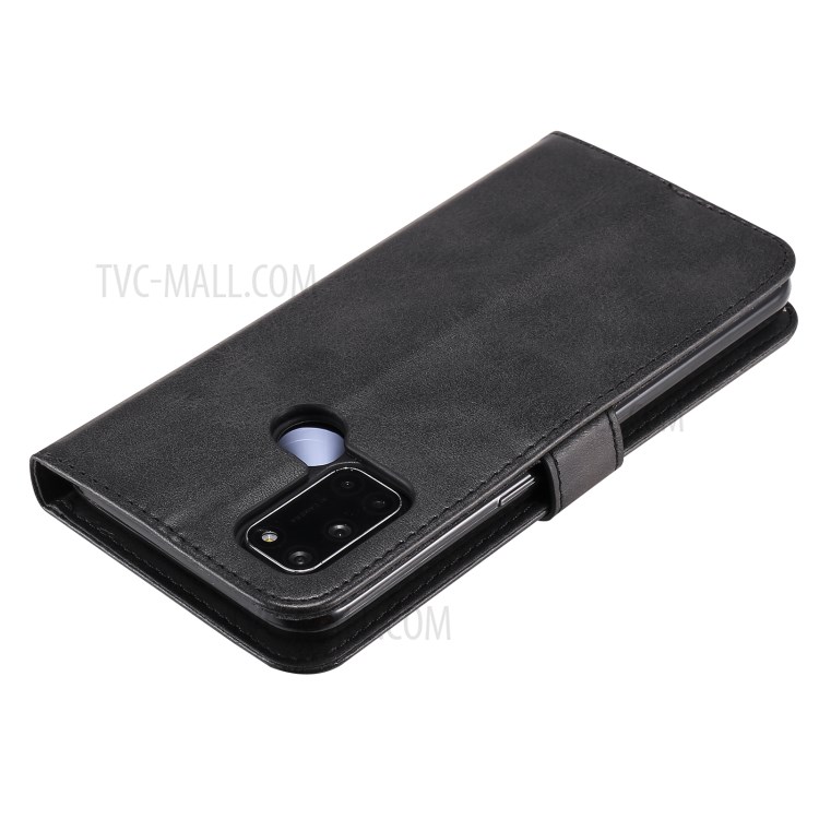 Zipper Pocket Leather Wallet Stand Case for Oppo A32 (2020) / A33 (2020) / A53s / A53 (2020) - Black-10