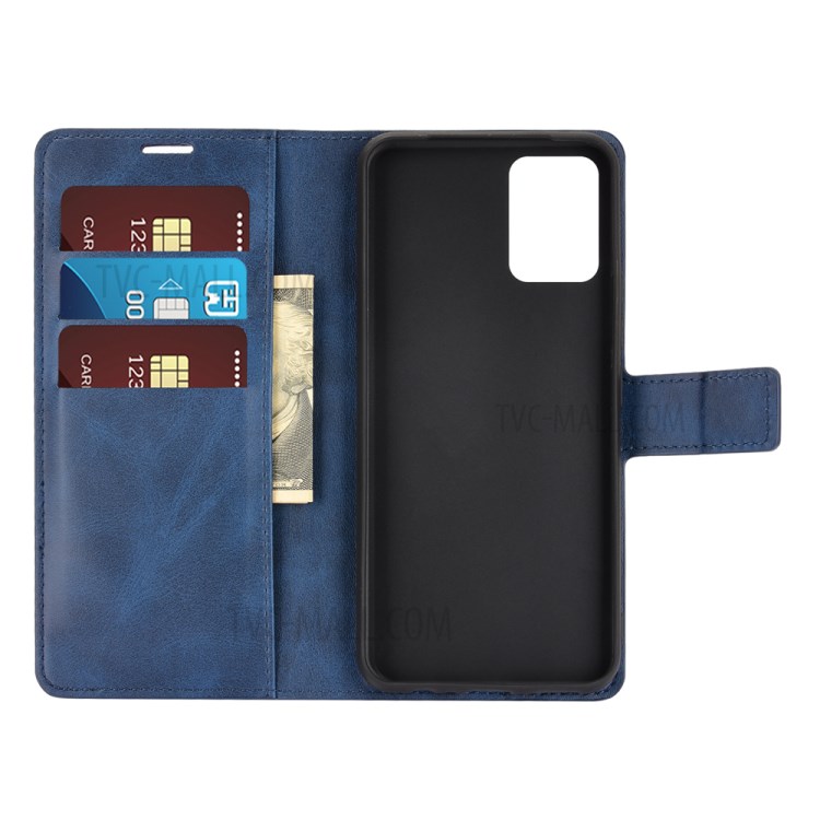 Magnetic Square-Buckled Wallet Leather Case for vivo V20 Stand Design Cellphone Cover - Blue-3