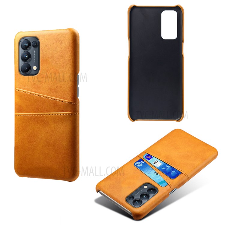 KSQ PC + PU Leather Coated Case with Dual-Card Slots for Oppo Reno5 Pro 5G - Orange-1