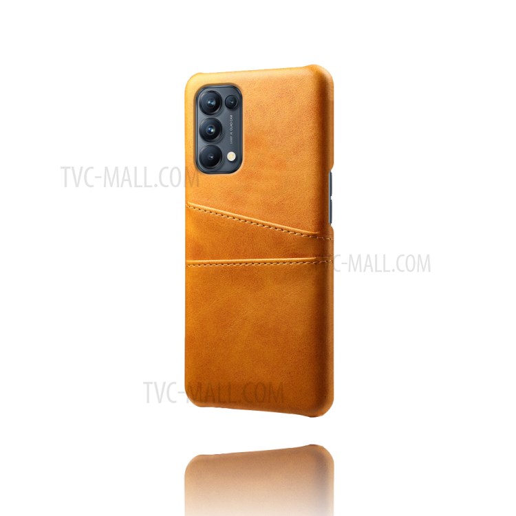 KSQ PC + PU Leather Coated Case with Dual-Card Slots for Oppo Reno5 Pro 5G - Orange-2