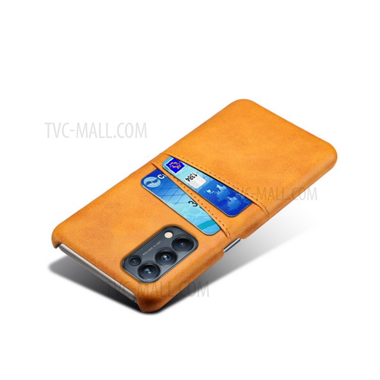 KSQ PC + PU Leather Coated Case with Dual-Card Slots for Oppo Reno5 Pro 5G - Orange-3