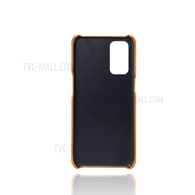 Custodia Rivestita in Pelle PC + KSQ Con Slot a Doppia Carta Per Oppo Reno5 Pro 5G - Arancia-4