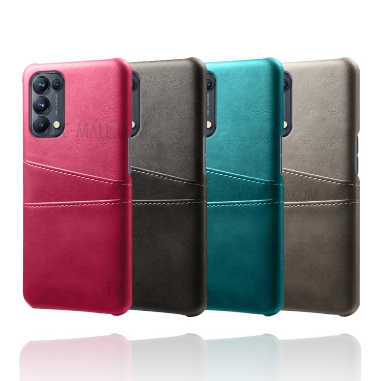 KSQ PC + PU Leather Coated Case with Dual-Card Slots for Oppo Reno5 Pro 5G - Orange-5