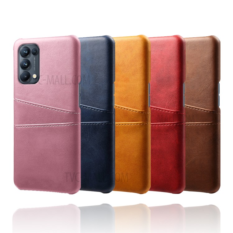 KSQ PC + PU Leather Coated Case with Dual-Card Slots for Oppo Reno5 Pro 5G - Orange-6