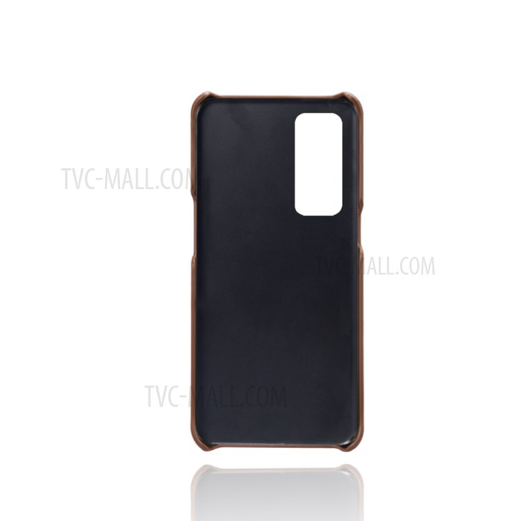 KSQ PC + PU Leather Coated Case with Dual-Card Slots for Oppo Reno5 Pro+ 5G - Brown-5