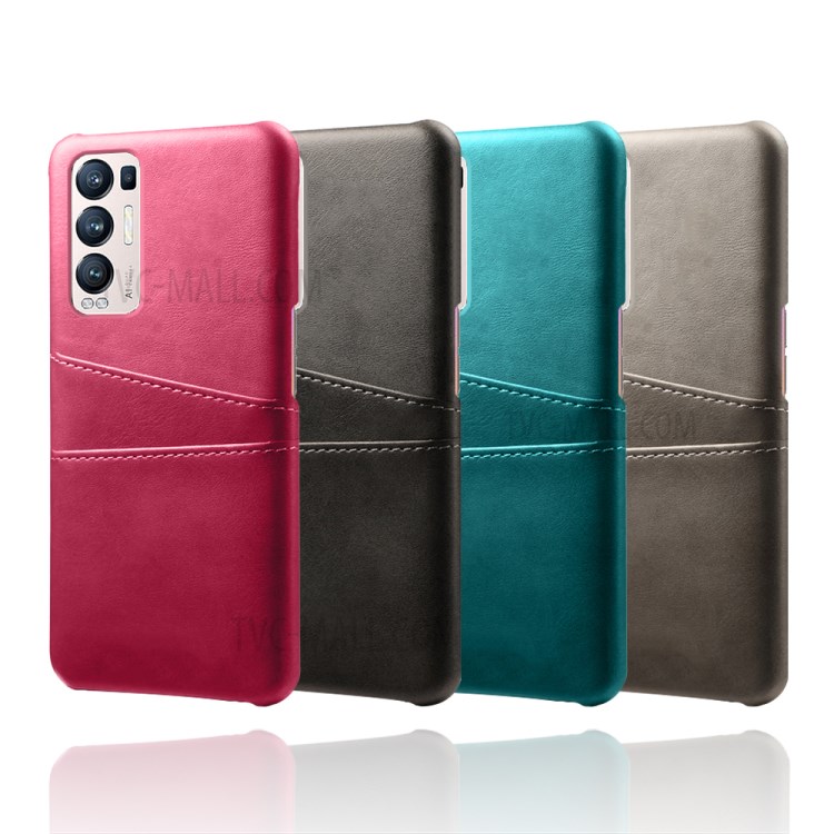 KSQ PC + PU Leather Coated Case with Dual-Card Slots for Oppo Reno5 Pro+ 5G - Brown-6