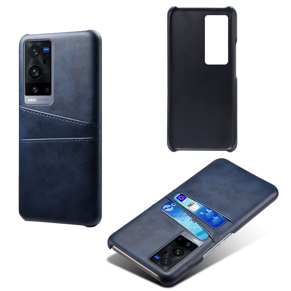 KSQ PC + PU Leather Coated Case with Dual-Card Slots for vivo X60 Pro+ 5G - Blue-2