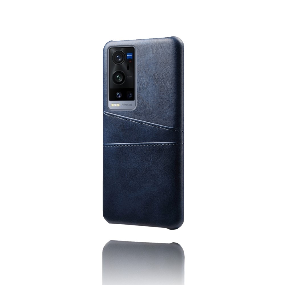 KSQ PC + PU Leather Coated Case with Dual-Card Slots for vivo X60 Pro+ 5G - Blue-3
