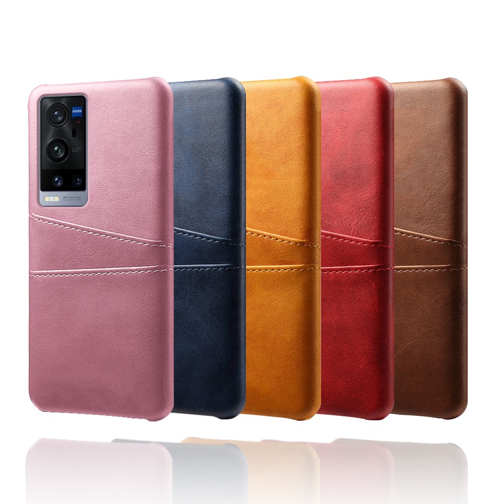 KSQ PC + PU Leather Coated Case with Dual-Card Slots for vivo X60 Pro+ 5G - Blue-7