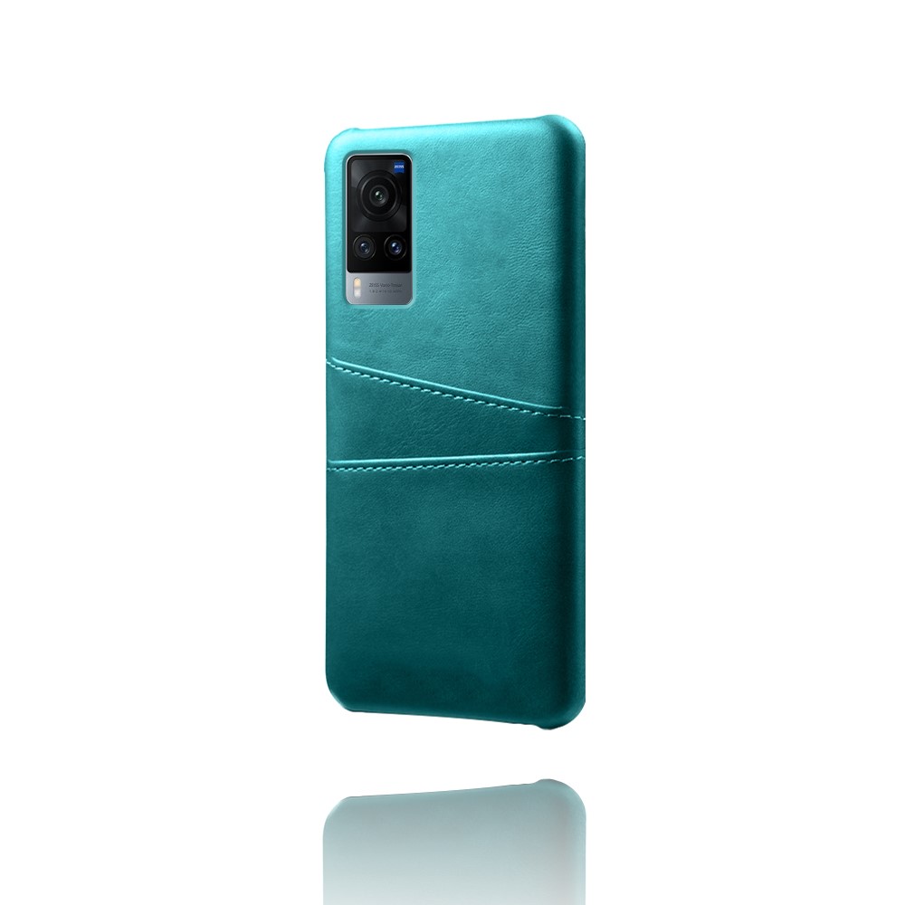 KSQ PC + PU Leather Coated Case with Dual-Card Slots for vivo X60 5G - Green-3