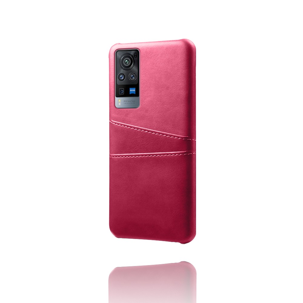 KSQ PC + PU Leather Coated Case with Dual-Card Slots for vivo X60 Pro 5G - Rose-3