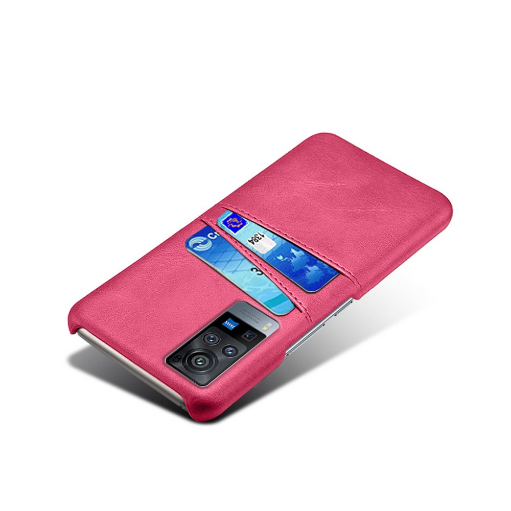 KSQ PC + PU Leather Coated Case with Dual-Card Slots for vivo X60 Pro 5G - Rose-4