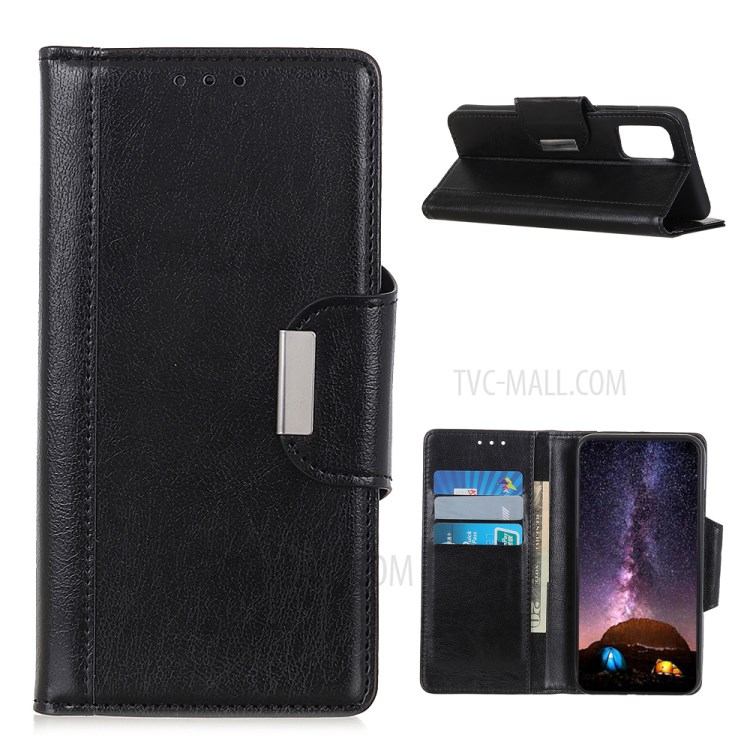 Wallet Design Full Protection PU Leather Phone Stand Case for Oppo A93 5G - Black-1