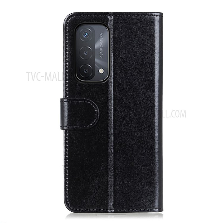 Magnetic Clasp Design Crazy Horse Leather Stand Case for Oppo A93 5G - Black-3