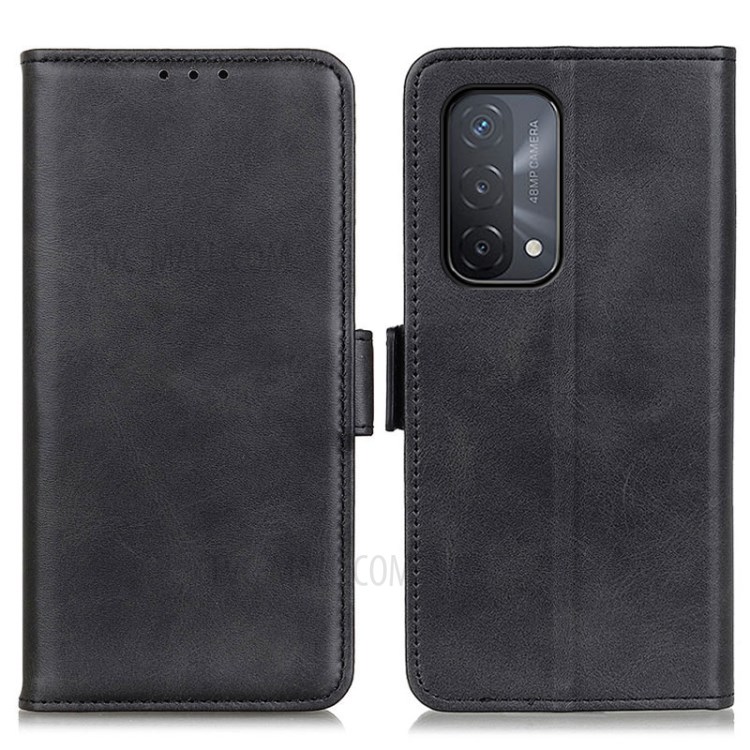 For Oppo A93 5G Magnetic-Absorbed Wallet Stand Design Folio Flip Leather Case - Black-1