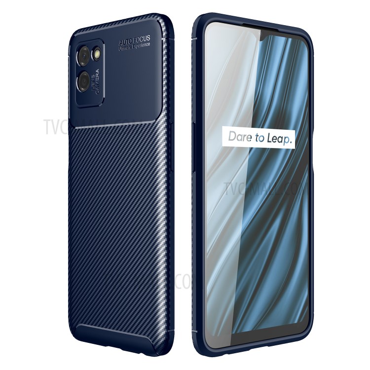 Shop Carbon Fiber Texture Soft Tpu Drop Proof Mobile Phone Cover Case For Realme V11 5g Blue From China Tvc Mall Com