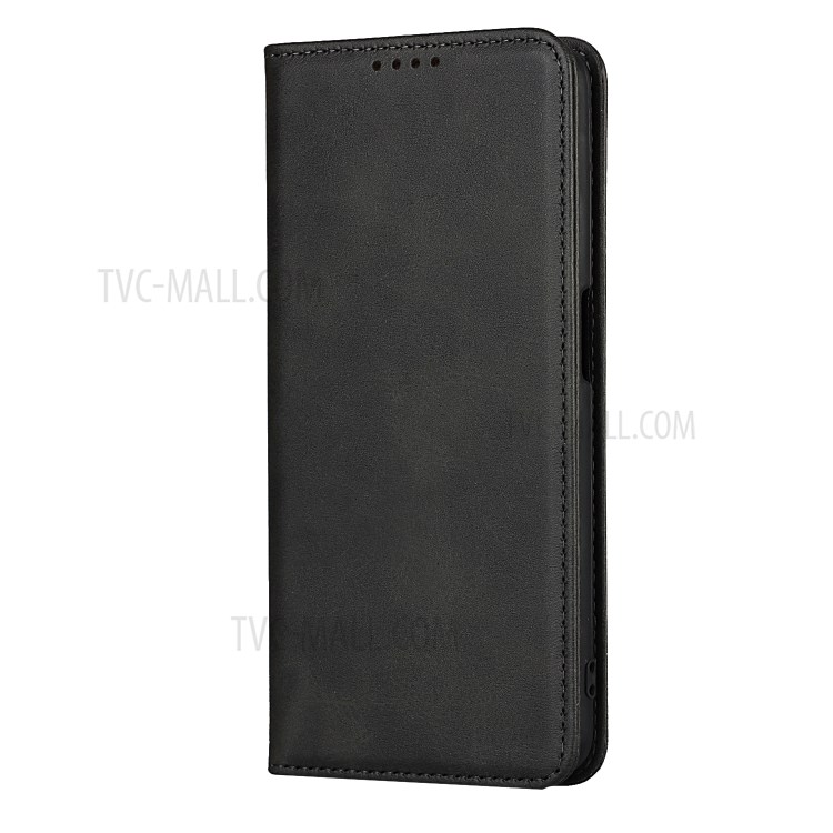 Auto-Absorbed Magnet Design Leather Wallet Stand Case for OPPO A52 - Black-2