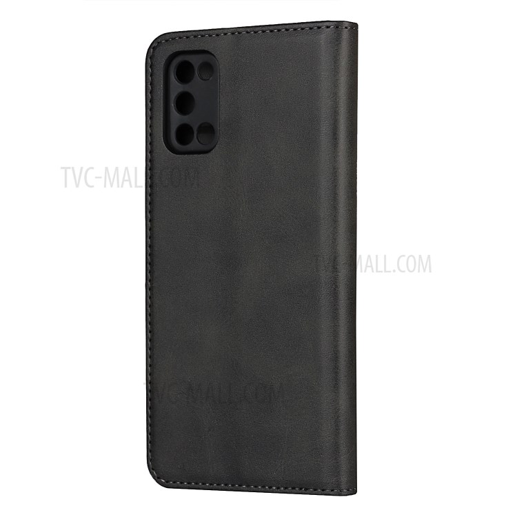 Auto-Absorbed Magnet Design Leather Wallet Stand Case for OPPO A52 - Black-3
