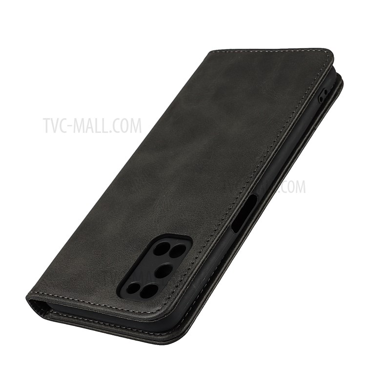Auto-Absorbed Magnet Design Leather Wallet Stand Case for OPPO A52 - Black-5