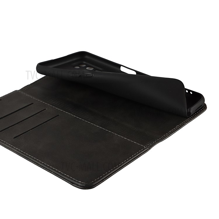 Auto-Absorbed Magnet Design Leather Wallet Stand Case for OPPO A52 - Black-7