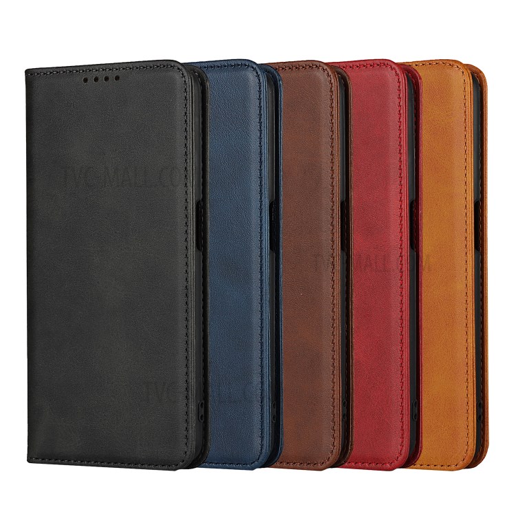 Auto-Absorbed Magnet Design Leather Wallet Stand Case for OPPO A52 - Black-8